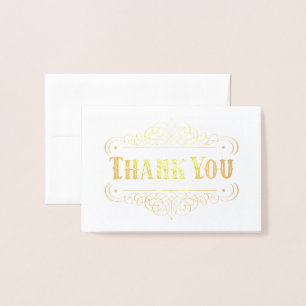 Black & White Country Western Thank You  Foil Card
