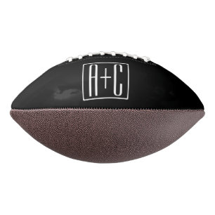 Black & White Couples Initials Football