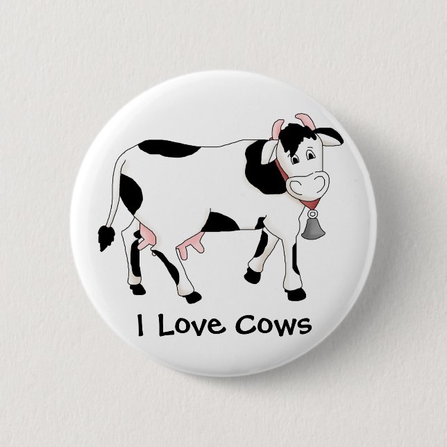 Black & White Cow 6 Cm Round Badge (Front)