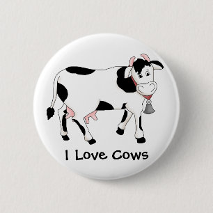 Black & White Cow 6 Cm Round Badge
