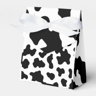 Black & White Cow Cowhide Print Birthday Party Favour Box