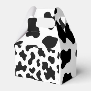 Black & White Cow Cowhide Print Favour Box