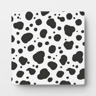 Black White Cow Pattern Plaque