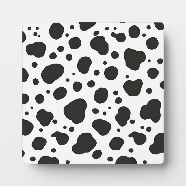 Black White Cow Pattern Plaque (Front)