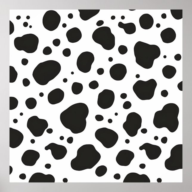 Black White Cow Pattern Poster (Front)