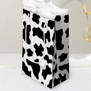 Black & White Cow Print Cowgirl Small Gift Bag