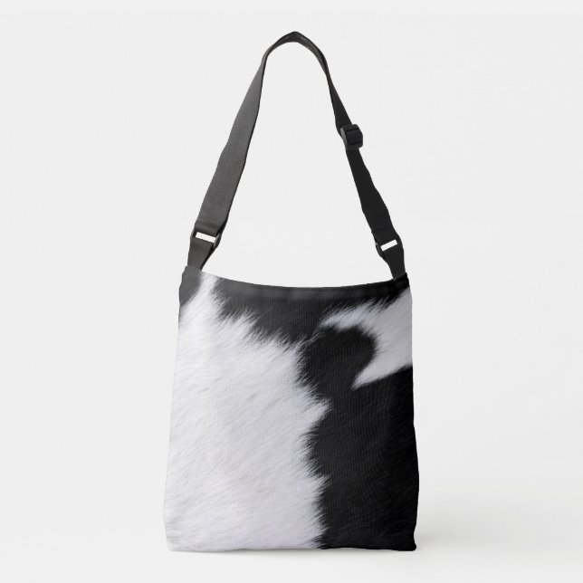 Black ,White cow print crossbody bag (Front)