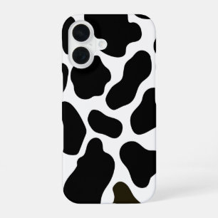 Black & White Cow Print iPhone 16 Case
