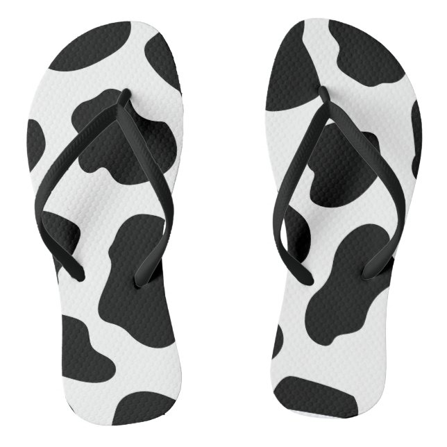 Black White cow print  Thongs (Footbed)