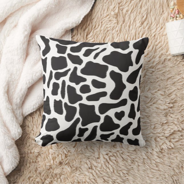 Black & White Cow Spot Animal Pattern  Cushion (Blanket)
