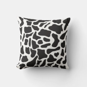 Black & White Cow Spot Animal Pattern  Cushion