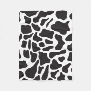 Black & White Cow Spot Animal Pattern  Fleece Blanket