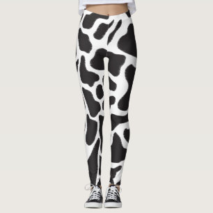 Black & White Cow Spot Pattern  Leggings
