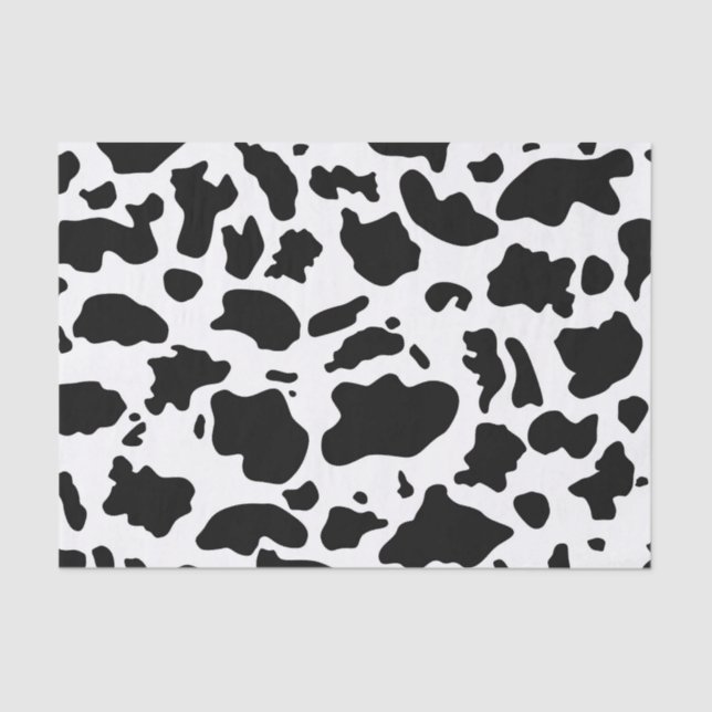 Black White Cow Spots Farm Animal Decoupage Tissue Paper (Front)