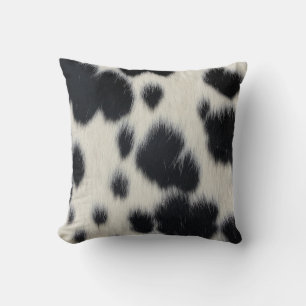 black white cow texture fur skin leather animal ha cushion