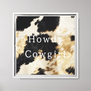 Black White Cowhide Canvas Print