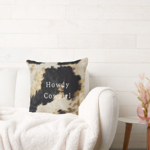Black White Cowhide Cushion