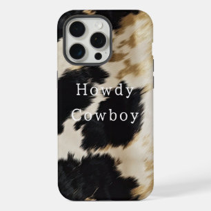Black White Cowhide iPhone 15 Pro Max Case