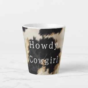 Black White Cowhide Latte Mug