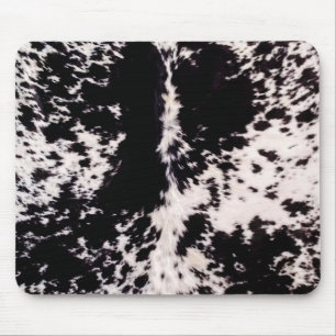 Black & White Cowhide Mouse Pad