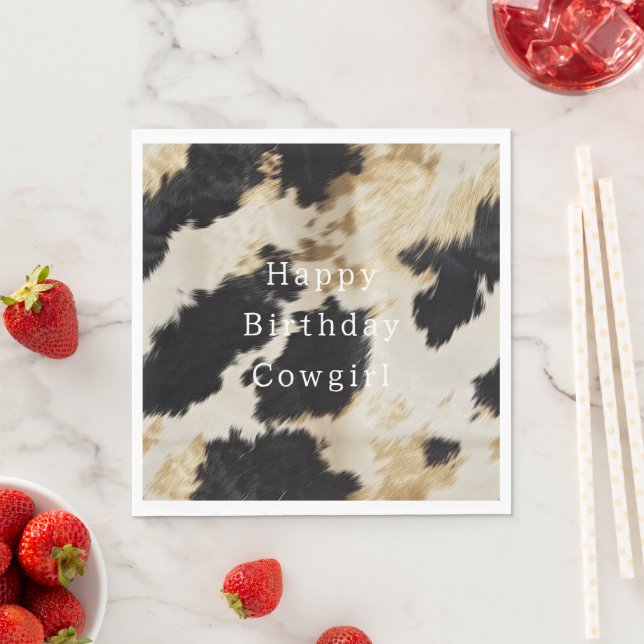 Black White Cowhide Napkin (Insitu)