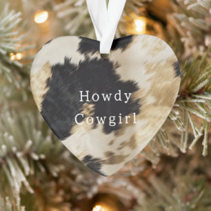 Black White Cowhide Ornament
