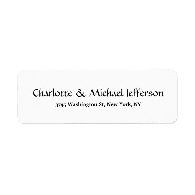 Black White Creative Trendy Elegant Family Return Address Label (Front)