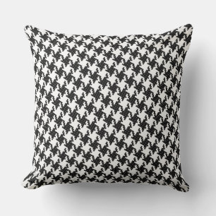 Black&white cross-stitch Houndstooth Pied-de-Poule Cushion