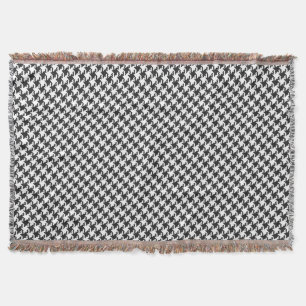 Black&white cross-stitch Houndstooth Pied-de-Poule Throw Blanket