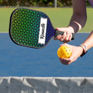 Black & White Cube Life by Kenneth Yoncich Pickleball Paddle