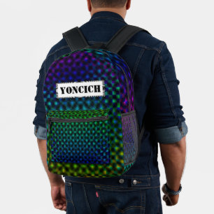 Black & White Cube Life by Kenneth Yoncich Printed Backpack