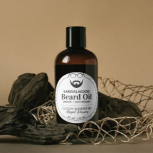 Black & White Custom Blended Men's Beard Oil Label