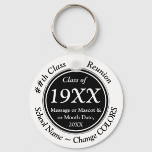 Black, White, Custom, Class of 1972, Party Favours Key Ring
