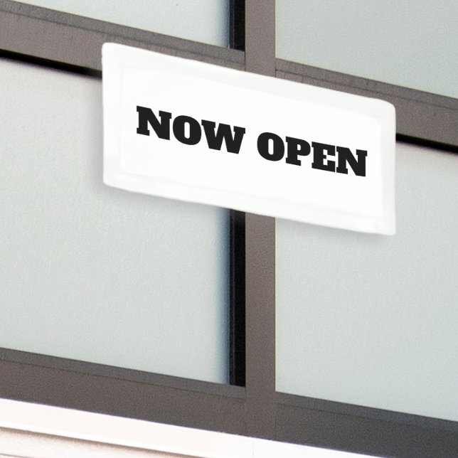 Black White Custom Colour Now Open New Business Banner (Outside Building)