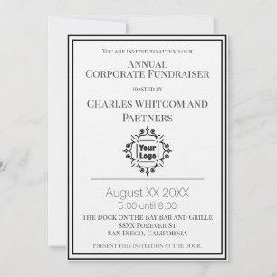 Black & White Custom Logo Company Event Invitation
