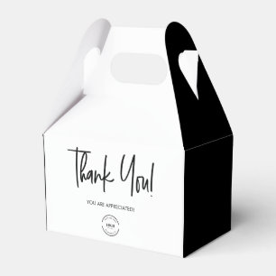 Black white Custom Logo Staff appreciation simple Favour Box
