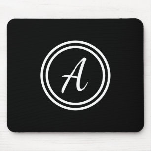 Black & White Custom Monogram Mousepad