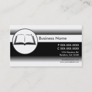 Black white custom open book business cards