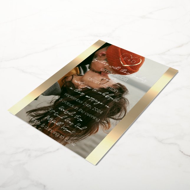 Black White Custom Photo Monogram Event Heart  (Rotated)