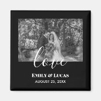 Black White Custom Wedding Photo Simple Elegant