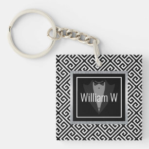 Black & white customisable key ring