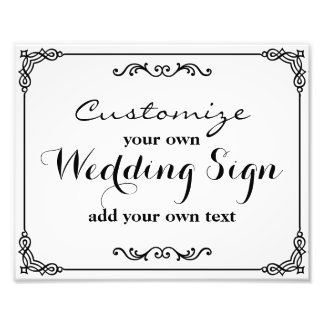 Black & White - Customise your own wedding sign -