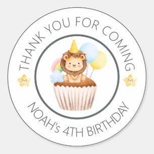 Black White Cute Watercolor Kids Birthday Sticker