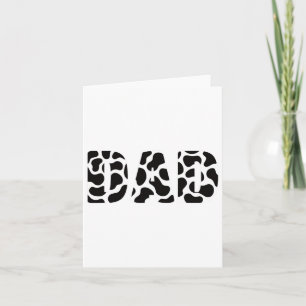 Black White Dad Cow Print Cowboy Animal Pattern Fa Card