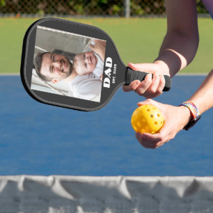 Black White Dad Established Bold Photo Pickleball Paddle
