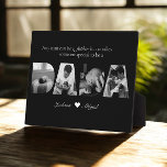 Black & White Dada 4 Photo Collage Father's Day Plaque<br><div class="desc">This is a plaque with a photo collage that spells out the word DADA along with a custom message. This is the perfect gift for dad for father’s day,  his birthday or Christmas.</div>