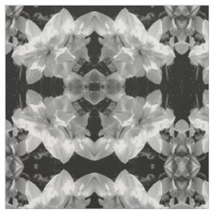 Black & White Daffodil Fabric