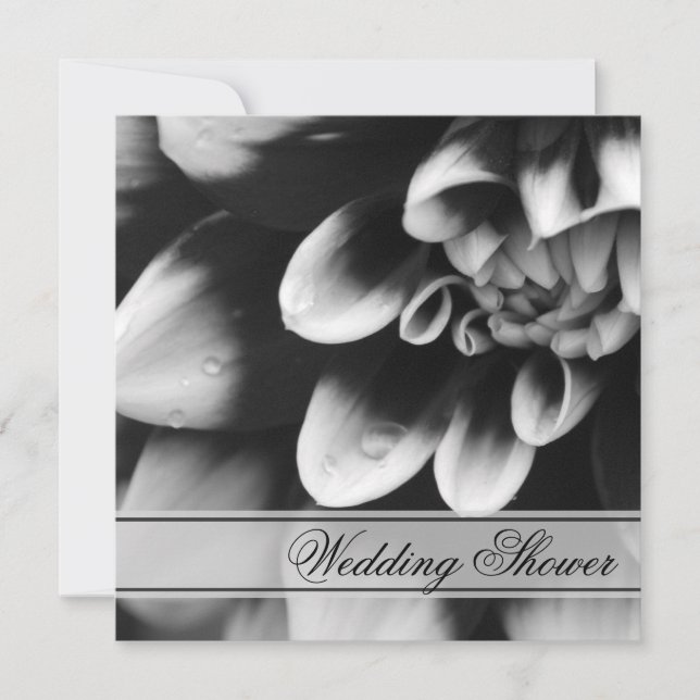 Black White Dahlia Couples Wedding Shower Invitation (Front)