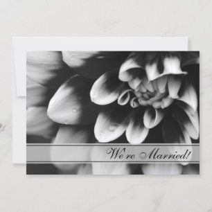Black White Dahlia Flower Marriage Announcement