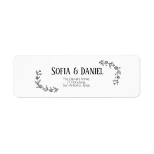 Black & White Daisy Branch  Return Address Label
